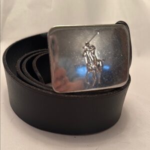 Polo by Ralph Lauren Metal Buckle Black Belt Sz/42